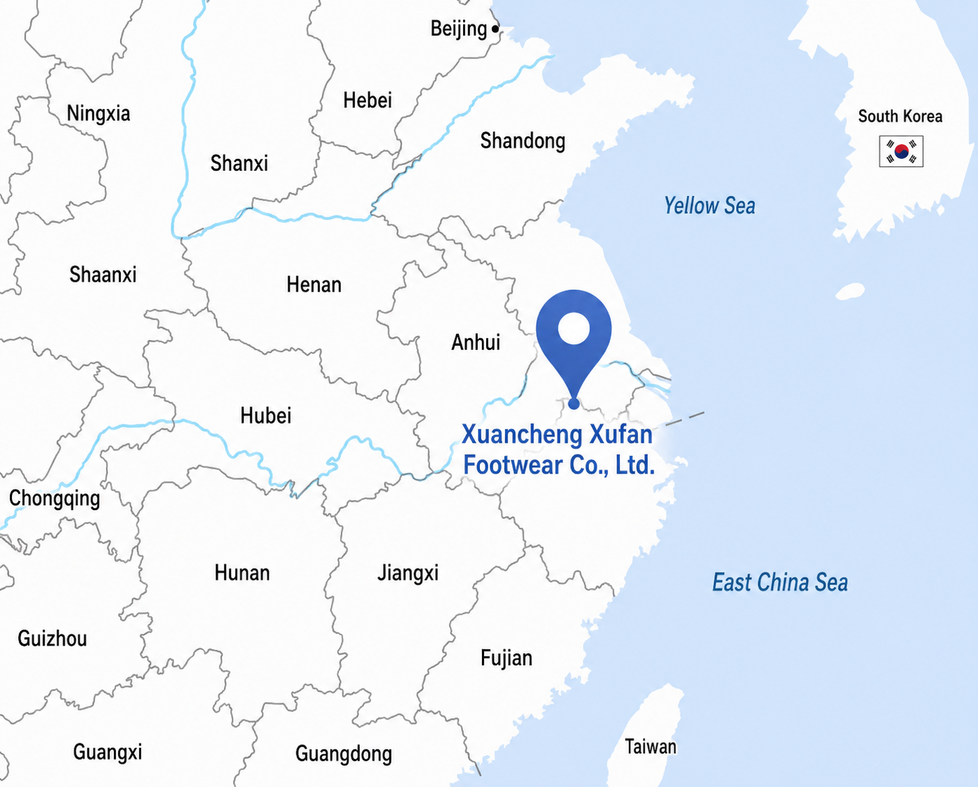 Map — XuFan Footwear factory