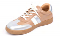 The Tan Silver Court Sneaker — OEM German Trainers