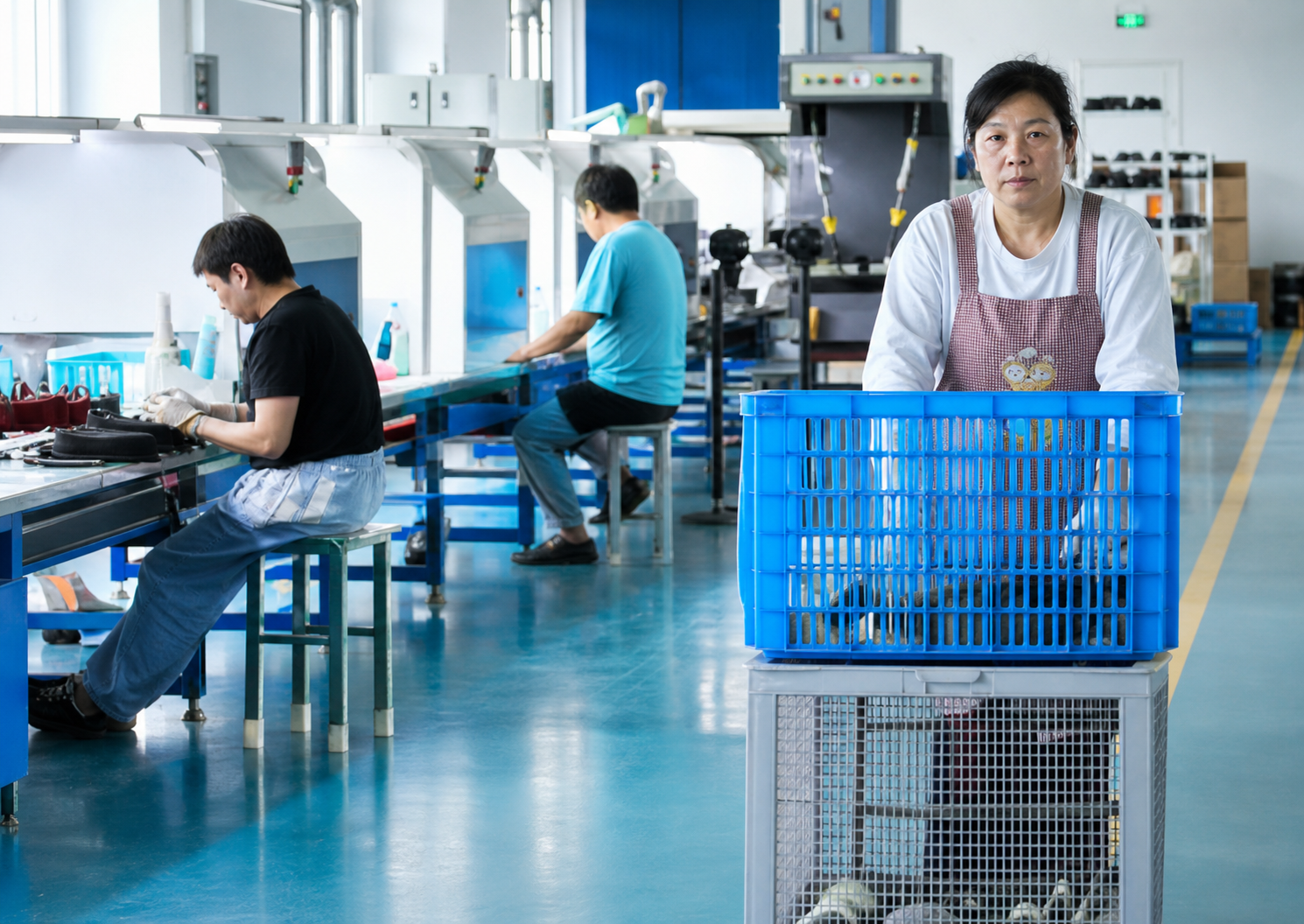 Molding and assembly at XuFan shoe factory